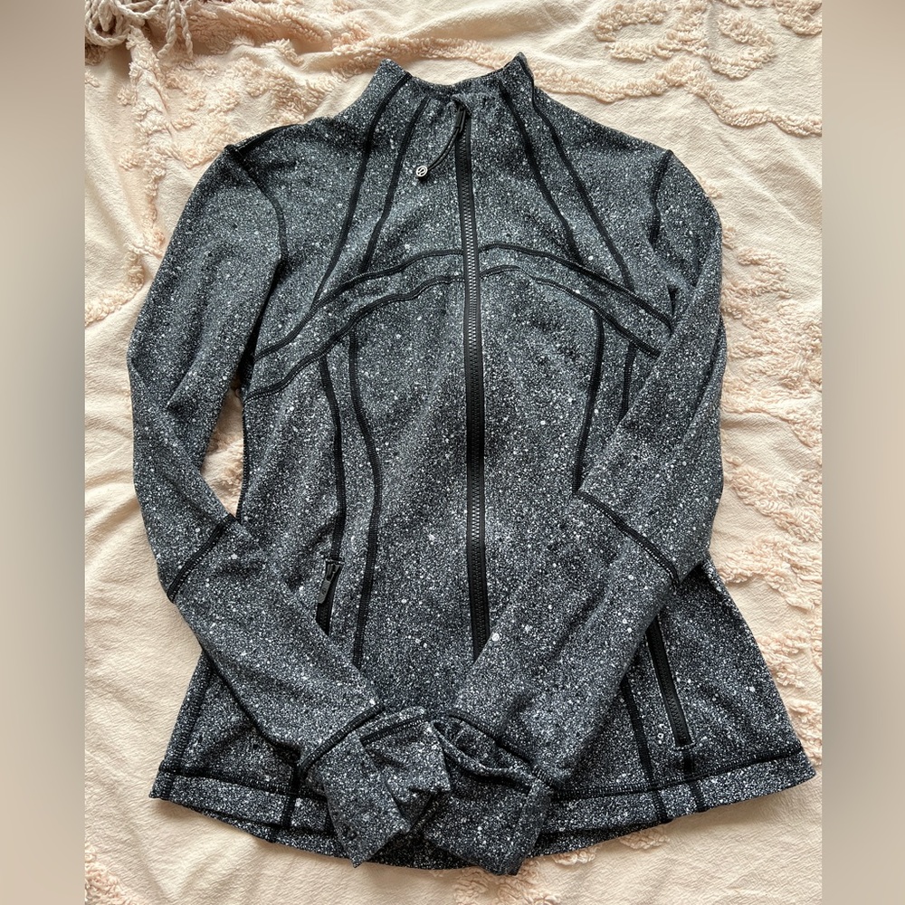 Lululemon Define Jacket Luminesce Splatter White Black size 6